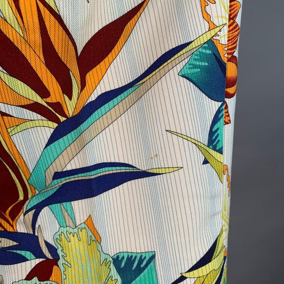 GUCCI Size 32 White Multi-Color Floral Cotton Straight Casual Pants - Picture 4 of 8